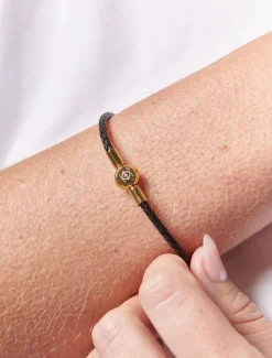 Leather Insignia Bracelet Black