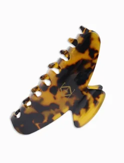 Logo Claw Clip Dark Tortoise