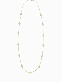 Long Clover Necklace Gold