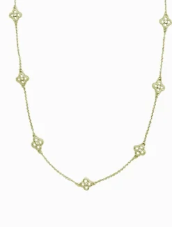 Long Clover Necklace Gold