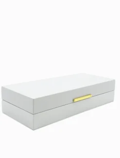 Long Lacquered Jewellery Box White