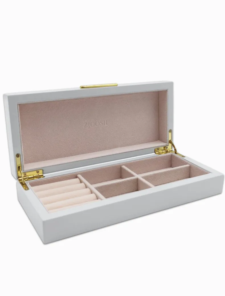Long Lacquered Jewellery Box White