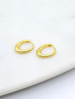 Long Oval Hoops Gold