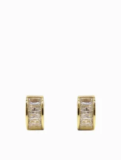Lucienne Baguette Huggie Hoops Gold