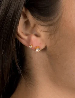 Lucienne Cubic Zirconia Studs 5mm Gold