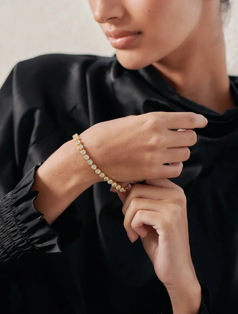 Lucienne Cubic Zirconia Tennis Bracelet Gold