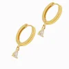 Lucienne Hoops with Cubic Zirconia Drop Gold