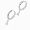 Lucienne Hoops with Cubic Zirconia Drop Rhodium