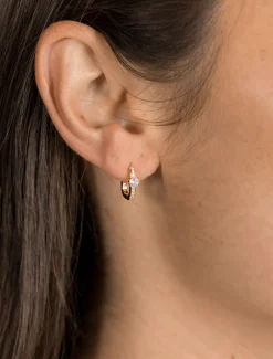 Lucienne Oblong Cubic Zirconia Hoops Gold
