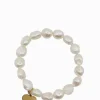 Lucienne Pearl Bracelet with Heart Disk