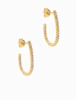 Lucienne Scoop Cubic Zirconia Hoops Gold