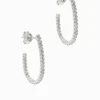 Lucienne Scoop Cubic Zirconia Hoops Rhodium