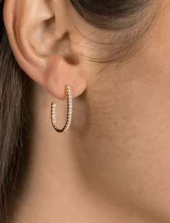 Lucienne Scoop Cubic Zirconia Hoops Gold