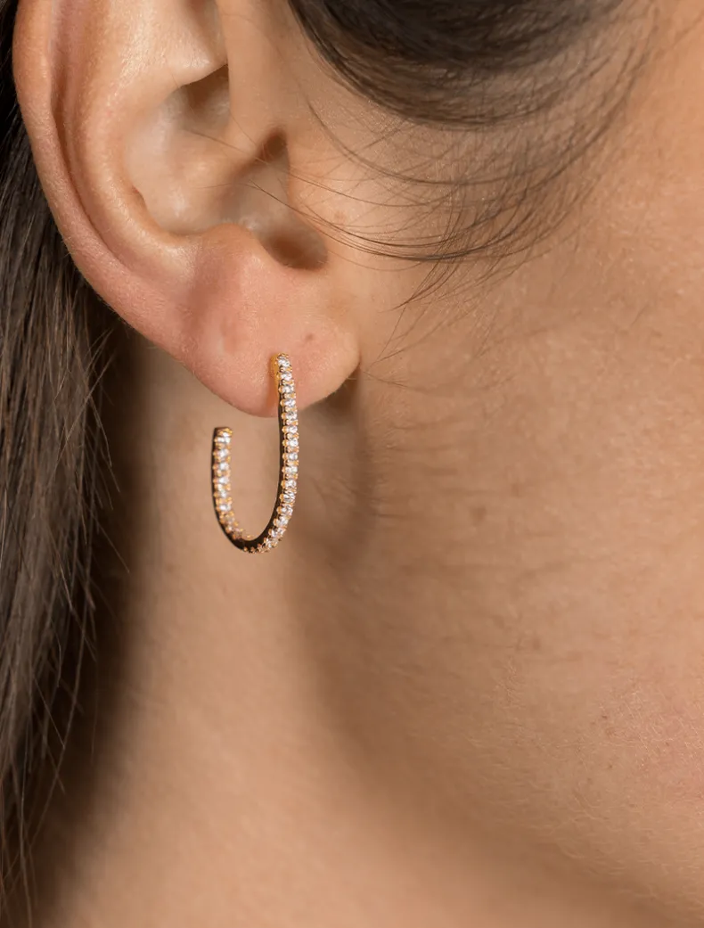 Lucienne Scoop Cubic Zirconia Hoops Gold