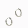 Lucienne Sterling Silver and Crystal Huggie Hoops