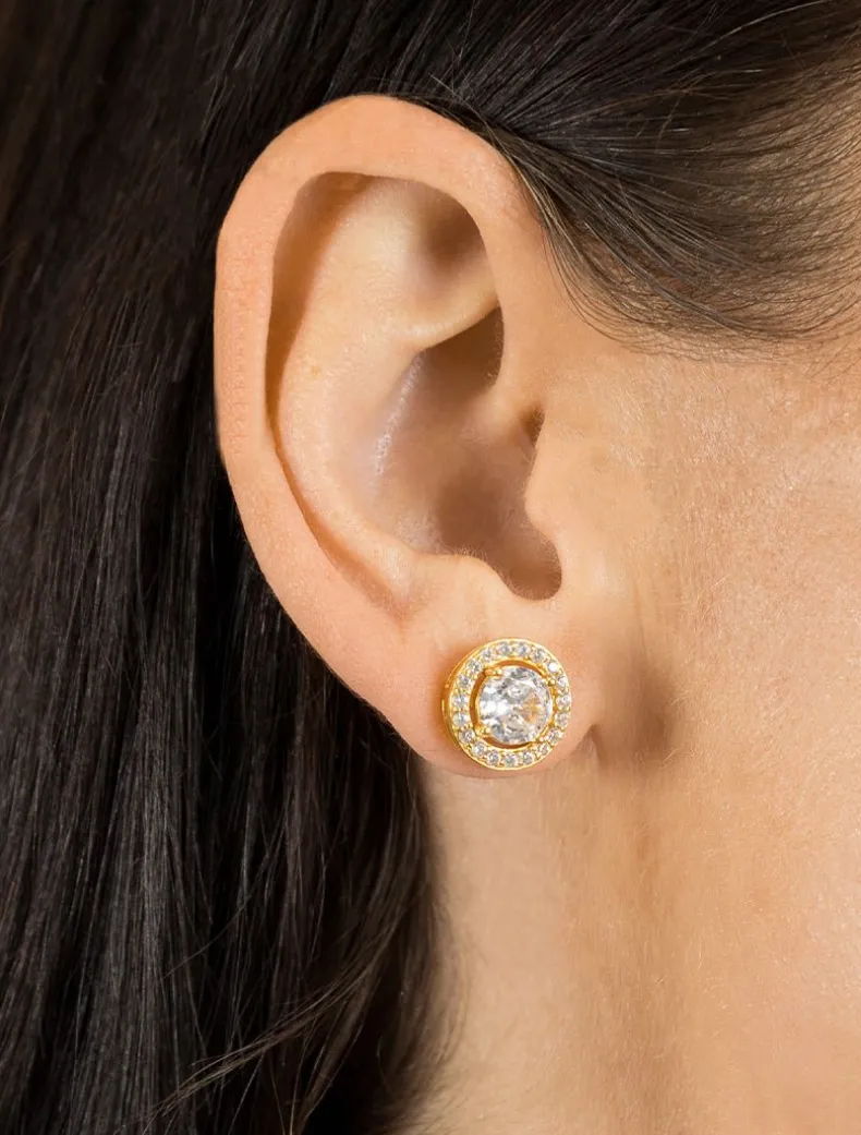 Lucienne White Crystal Surround Studs