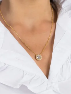 Lucienne White Crystal Surround Pendant