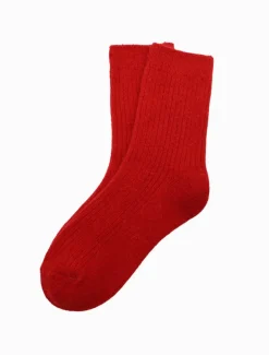 Luxurious Wool Blend Socks Red