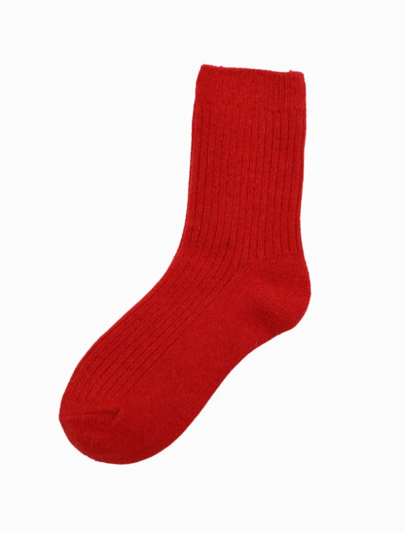 Luxurious Wool Blend Socks Red