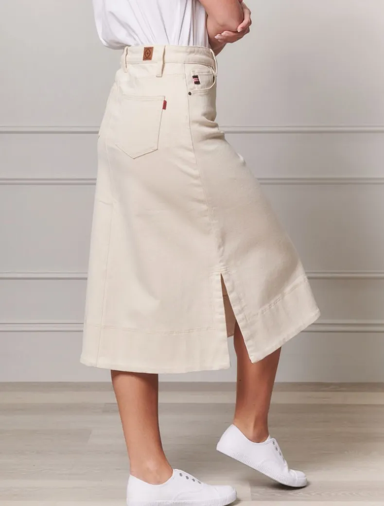 Madison Denim Skirt Bone
