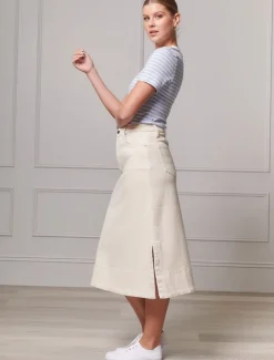 Madison Denim Skirt Bone