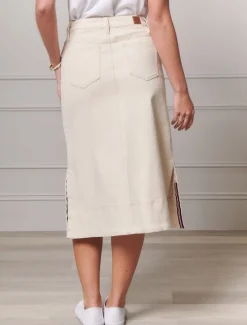Madison Denim Skirt Bone