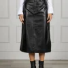 Madison Leather Skirt Black