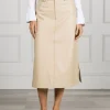 Madison Leather Skirt Latte