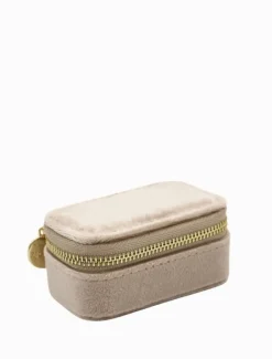 Mini Velvet Jewellery Case Champagne