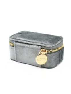 Mini Velvet Jewellery Case Silver