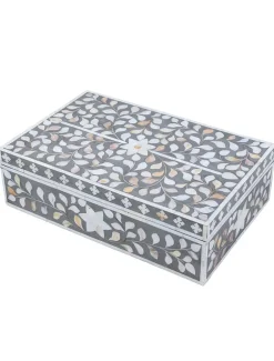 Mother Of Pearl Inlay Box Taupe
