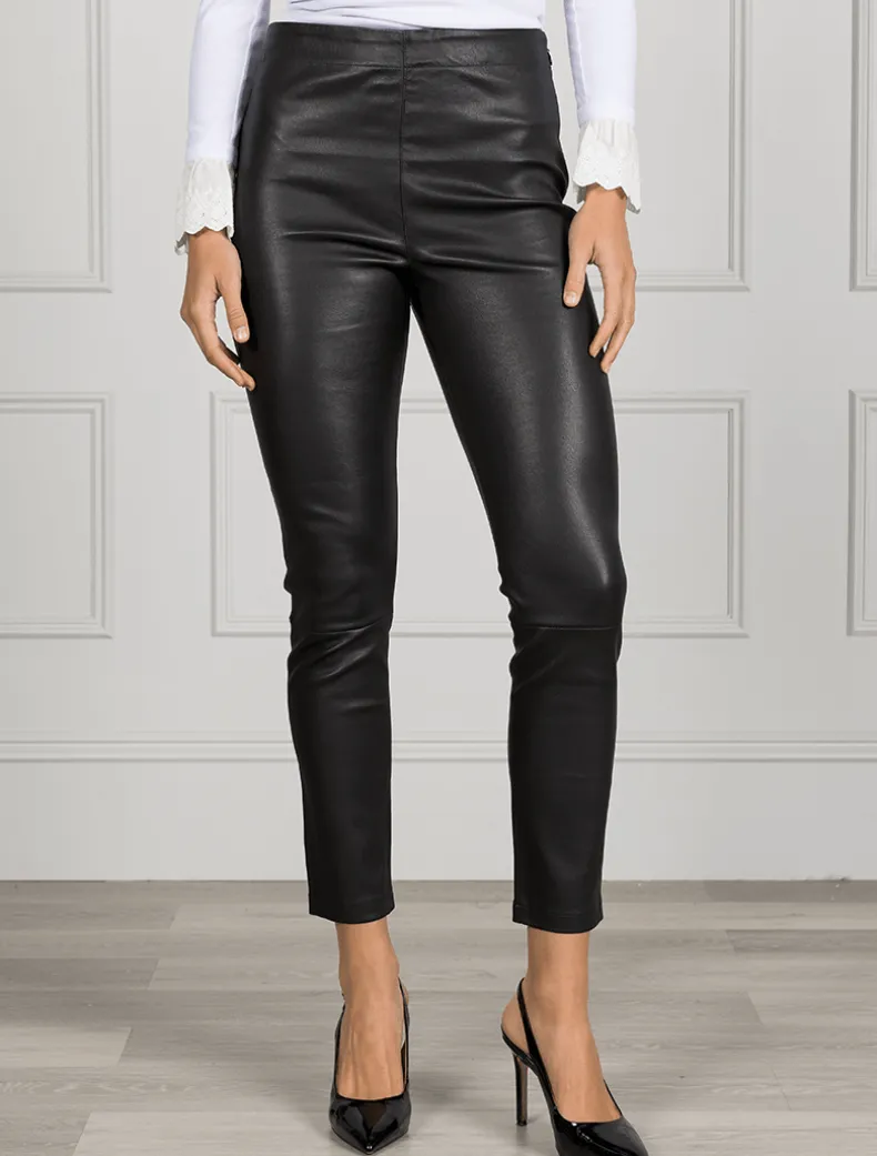 Olivia Genuine Leather Pants Black