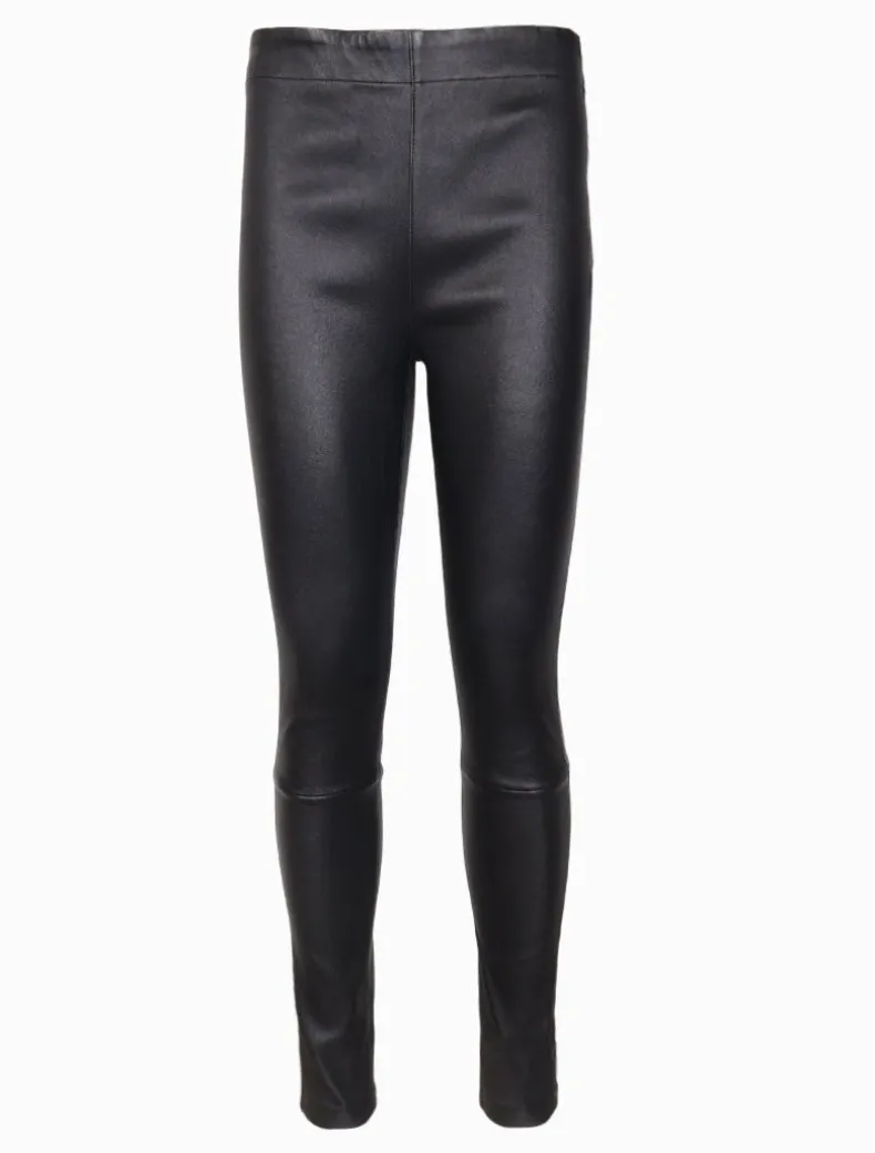 Olivia Genuine Leather Pants Black
