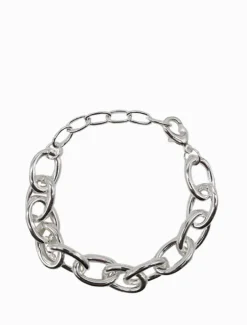 Oval Link Bracelet Silver