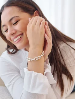 Oval Link Bracelet Silver