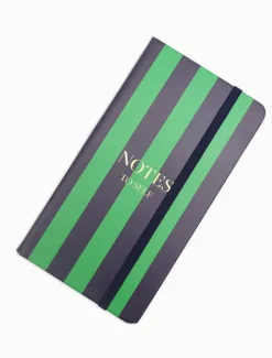 Paige Journal Navy Green Stripe