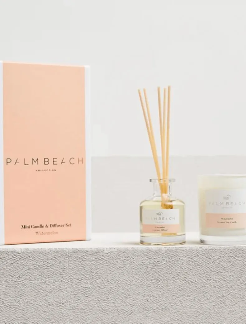 Palm Beach Watermelon Mini Candle And Diffuser Gift Set