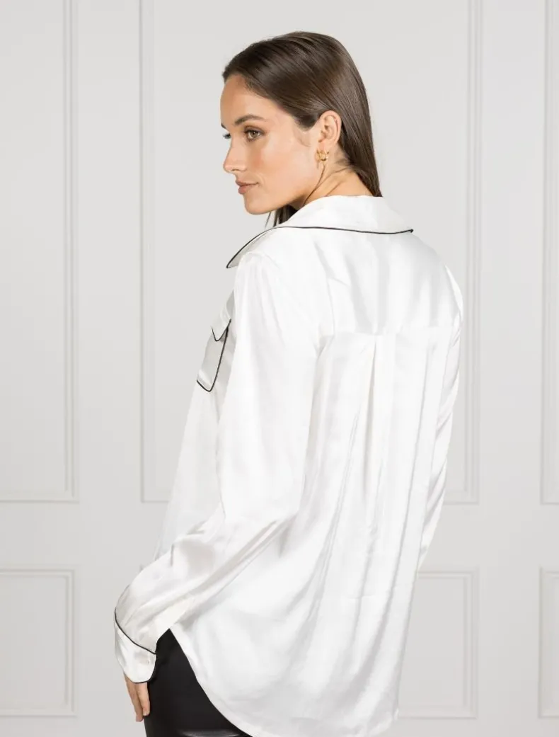 Pamela Satin Top Ivory - FINAL SALE