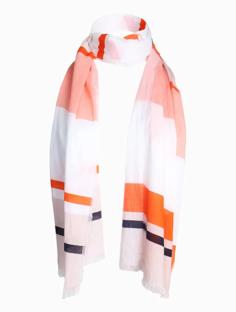 Panama Scarf Beige Orange Black