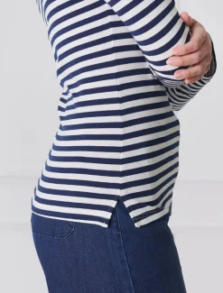 Paris Long Sleeve Tee Navy White