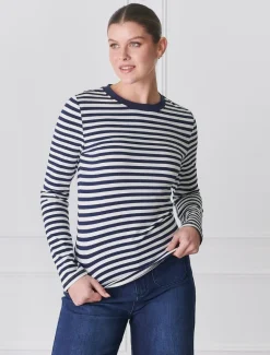 Paris Long Sleeve Tee Navy White