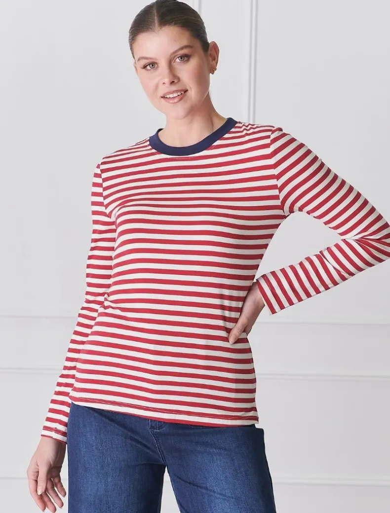Paris Long Sleeve Tee Red White
