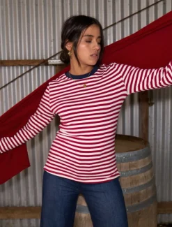 Paris Long Sleeve Tee Red White