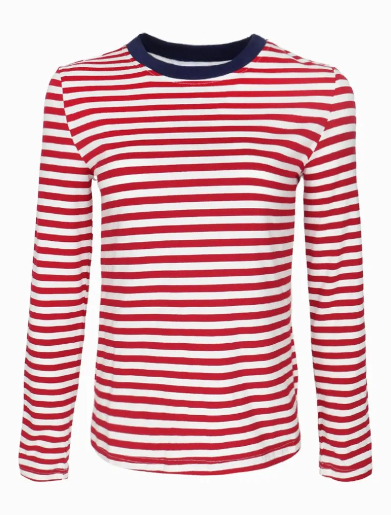 Paris Long Sleeve Tee Red White