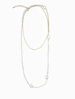 Pearl and Gold Long Necklace