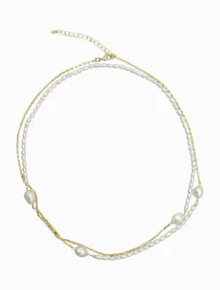 Pearl and Gold Long Necklace