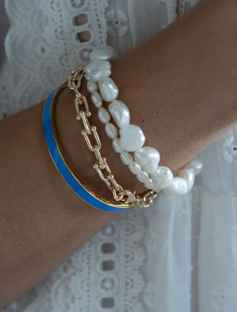 Pearl Bracelet Silver Bean