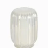 Pearl Ribbed Glass Tealight Holder Large