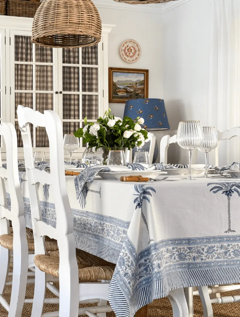 Ritchie Palms Tablecloth Blue (150cm x 320cm)