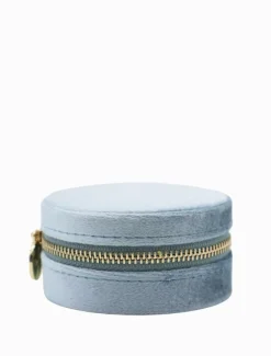 Round Jewellery Case Blue
